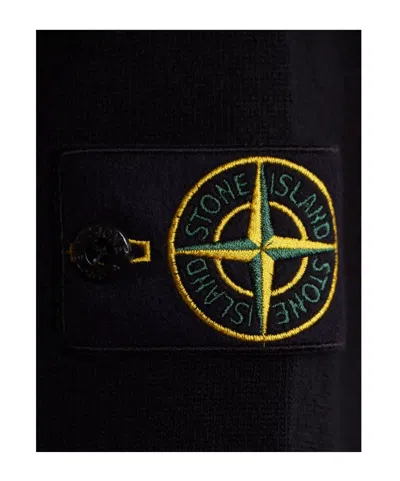 Stone Island Cotton Sweatshirt With Removable Logo Patch In Black