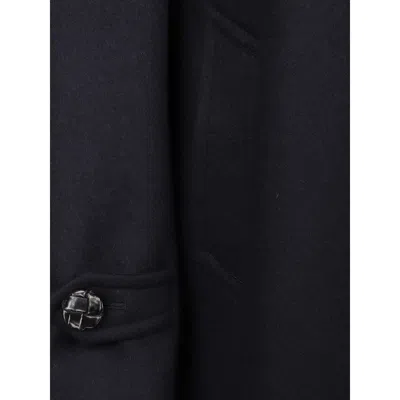 Prada Coat With Button Detailing And Side Pockets In Black