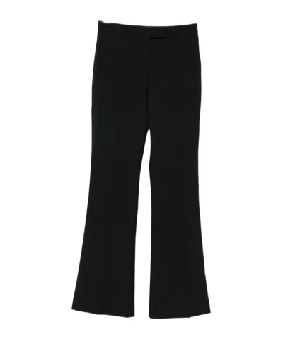 Seventy High-waisted Black Wool Blend Trousers  In Black