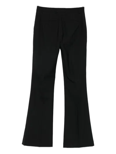 Seventy High-waisted Black Wool Blend Trousers  In Black