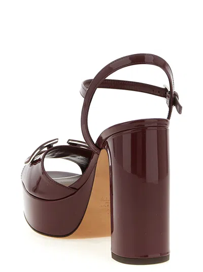 Valentino Garavani Valentino Vlogo 115 Patent Platform Sandal In Burgundy