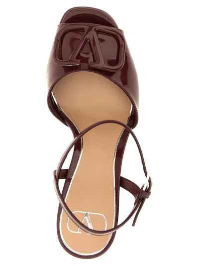 Valentino Garavani Valentino Vlogo 115 Patent Platform Sandal In Burgundy