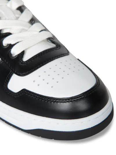 Prada Urban Leather Sneakers Featuring Contrast Panels In Black