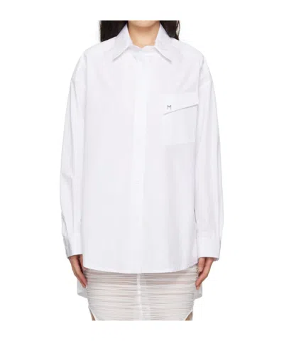 Mugler White Oversized Shirt In White