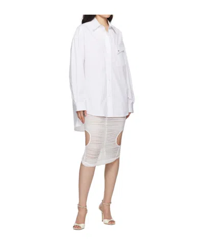 Mugler White Oversized Shirt In White
