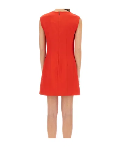 Msgm Draped Detail Sleeveless Mini Dress In Red