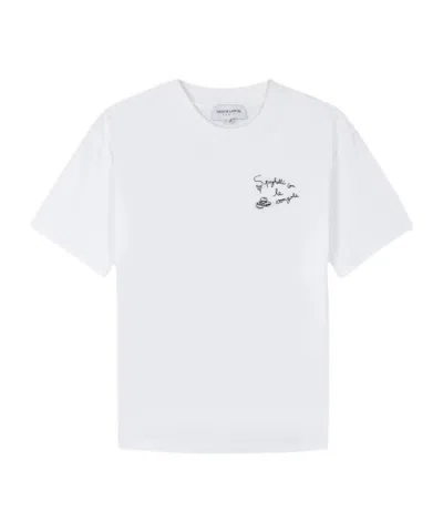 Maison Labiche Lettering Embroidered T-shirt In White