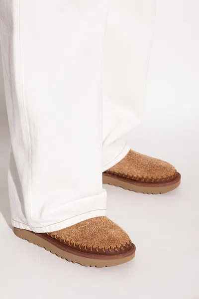 Ugg Camel Suede Classic Micro Biarritz Slippers In Brown