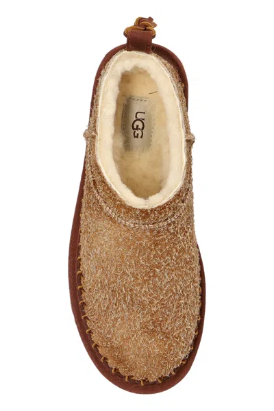 Ugg Camel Suede Classic Micro Biarritz Slippers In Brown