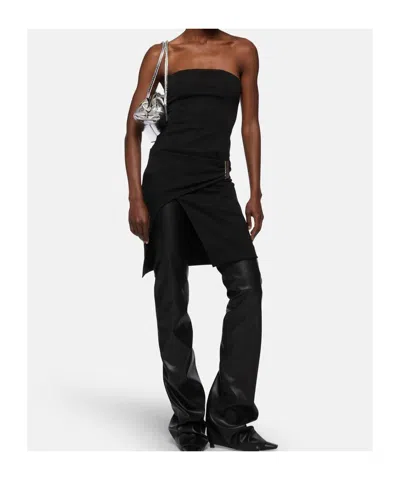 Attico Black Midi Dress In Black