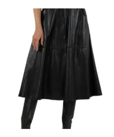 Elisabetta Franchi Leather-effect Panelled Midi Skirt In Black