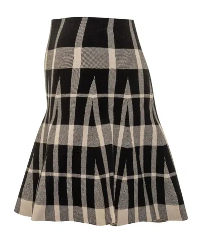 Msgm Checked Pleated Mini Skirt Clothing In Black