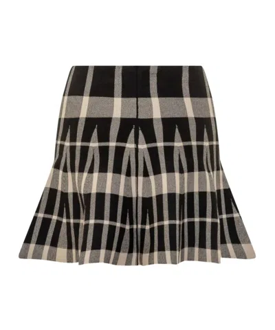 Msgm Checked Pleated Mini Skirt Clothing In Black