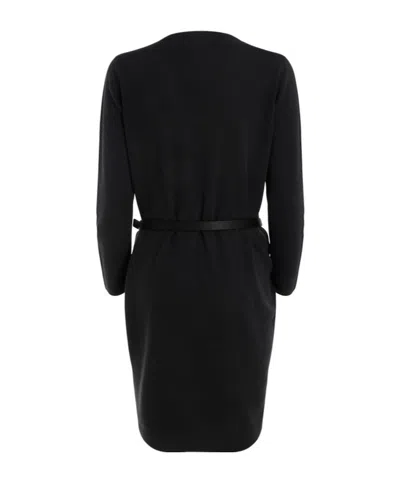 Fabiana Filippi Knit Dress With Brooch In Black
