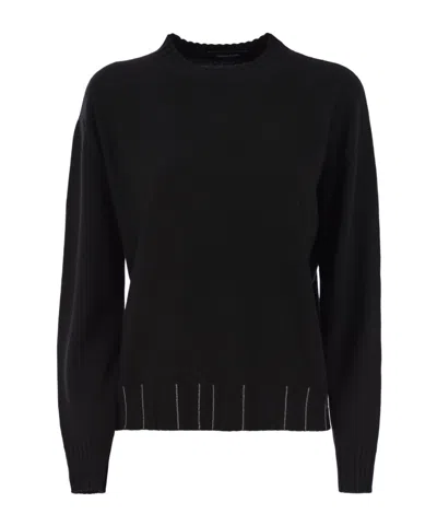 Fabiana Filippi Crew Neck Knitwear Long Sleeves In Black