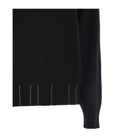 Fabiana Filippi Crew Neck Knitwear Long Sleeves In Black