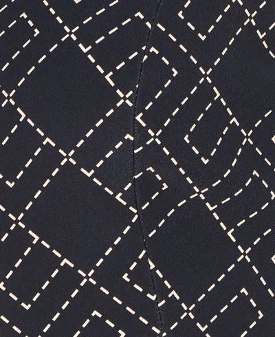 Elisabetta Franchi Charm Detail Crop Top With Geometric Pattern In Black