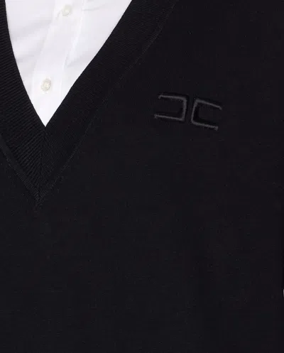 Elisabetta Franchi Dress With Contrast Collar And V-neckline In Black