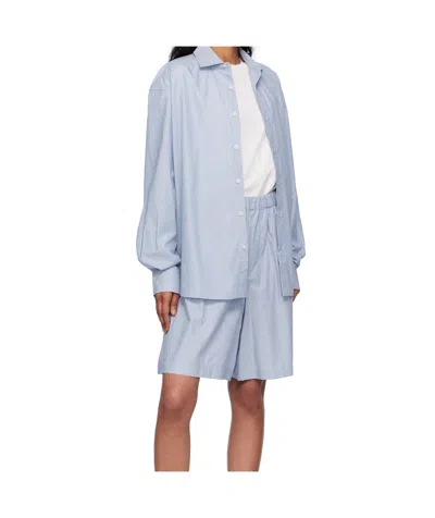 Baserange Elastic Waist Shorts In Blue