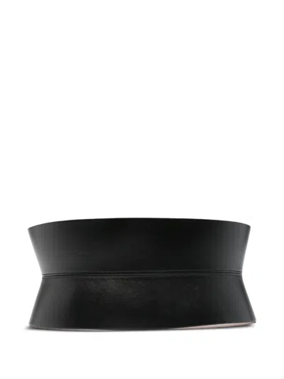 Alaïa Alaia Black Leather Flex Twist Belt Women In Black