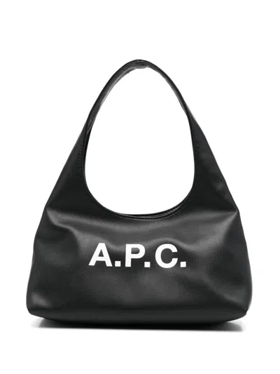 Apc A.p.c. Black Bag With Magnetic Fastening In Black