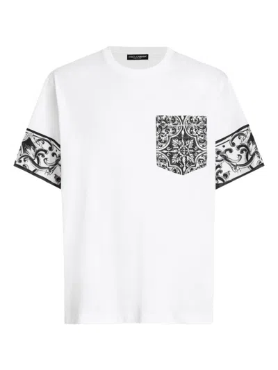 Dolce & Gabbana Dolce&gabbana Men Maiolica Print T-shirt In White