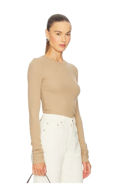 Éterne Long Sleeve Fitted Top In Brown