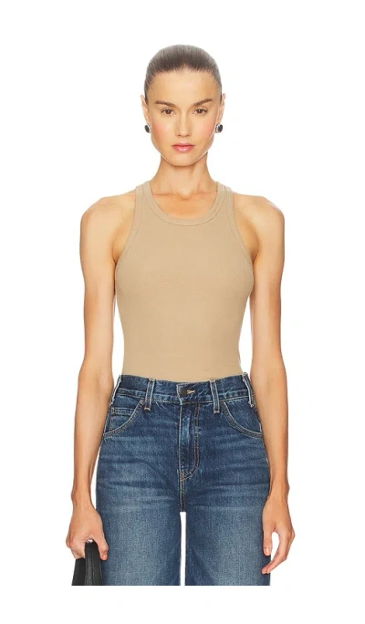 Éterne High Neck Fitted Tank Top In Taupe In Neutral