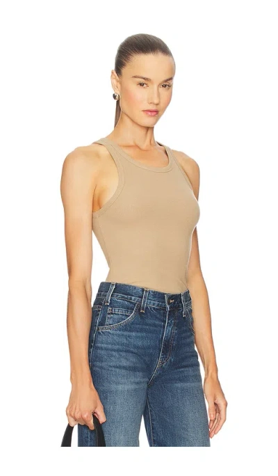 Éterne High Neck Fitted Tank Top In Taupe In Neutral