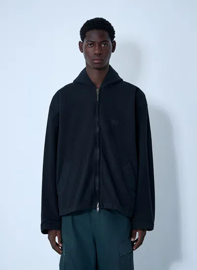 Balenciaga Hooded Zip-up Jacket For Men In Black