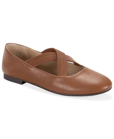 Wild Pair Women's Viehnna Crisscross Ballet Flats, Exclusively At Macy's In Brown