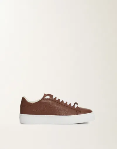 Fabiana Filippi Loop Charm-detail Lace-up Sneakers In Brown