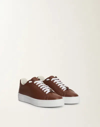Fabiana Filippi Loop Charm-detail Lace-up Sneakers In Brown