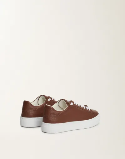 Fabiana Filippi Loop Charm-detail Lace-up Sneakers In Brown