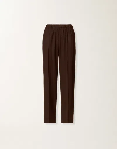 Fabiana Filippi Elastic-waist Side-seam Trousers In Brown