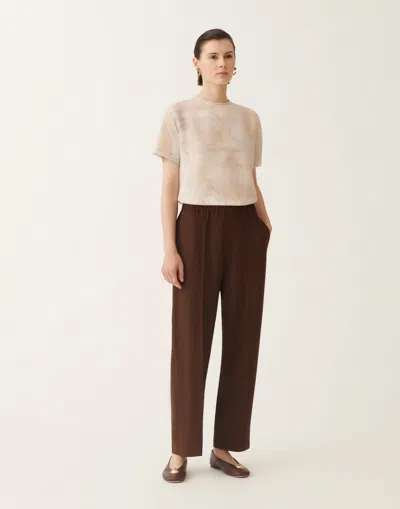 Fabiana Filippi Elastic-waist Side-seam Trousers In Brown
