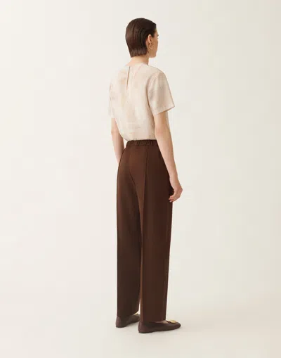 Fabiana Filippi Elastic-waist Side-seam Trousers In Brown