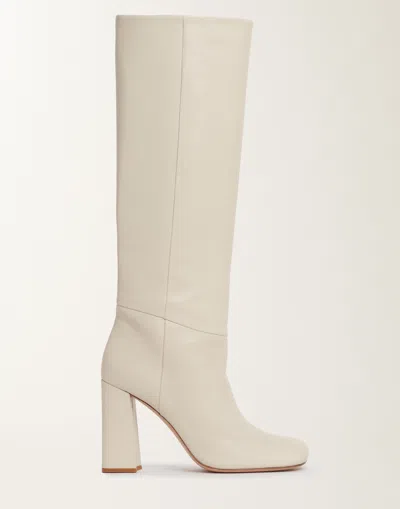 Fabiana Filippi Block-heel Leather Boots In White