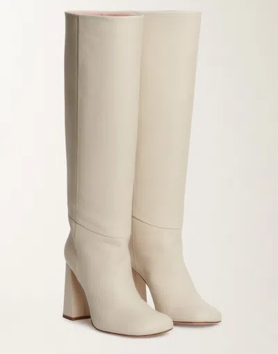 Fabiana Filippi Block-heel Leather Boots In White