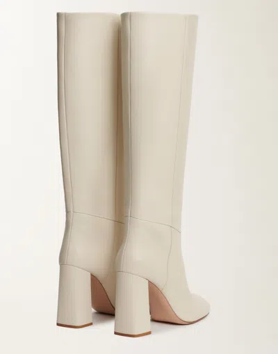 Fabiana Filippi Block-heel Leather Boots In White