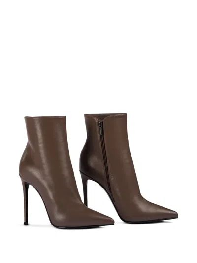 Le Silla 120mm Eva Pointed-toe Zip Boots In Brown
