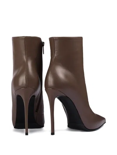 Le Silla 120mm Eva Pointed-toe Zip Boots In Brown