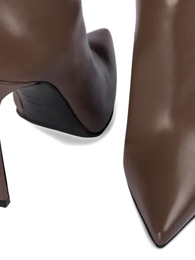 Le Silla 120mm Eva Pointed-toe Zip Boots In Brown