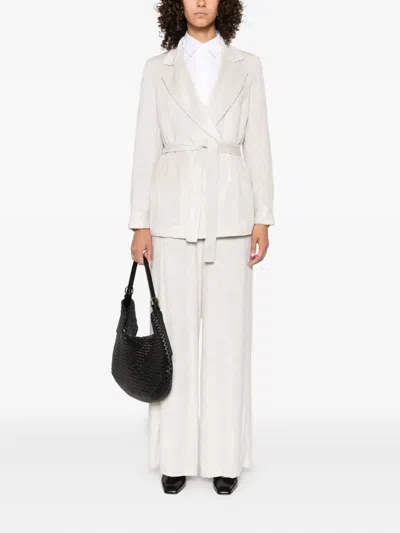 Peserico Belted Wrap-front Jacket In Neutral