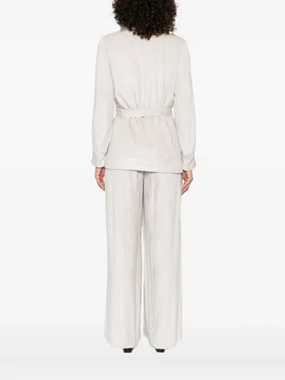 Peserico Belted Wrap-front Jacket In Neutral