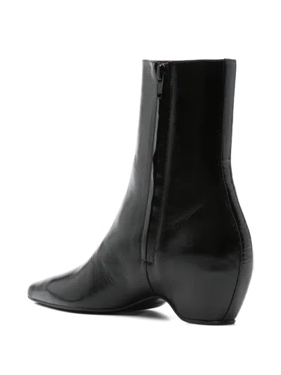Khaite Arizona Pointed-toe Calf Leather Ankle Boots In Black