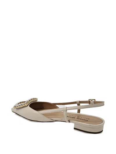 Madison.maison Embellished Slingback Flat Pumps In Neutral