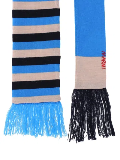 Marni Fringed Striped Scarf With Tassel Detail In Multi