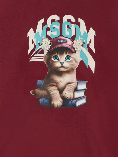 Msgm Jersey With Logo In Red