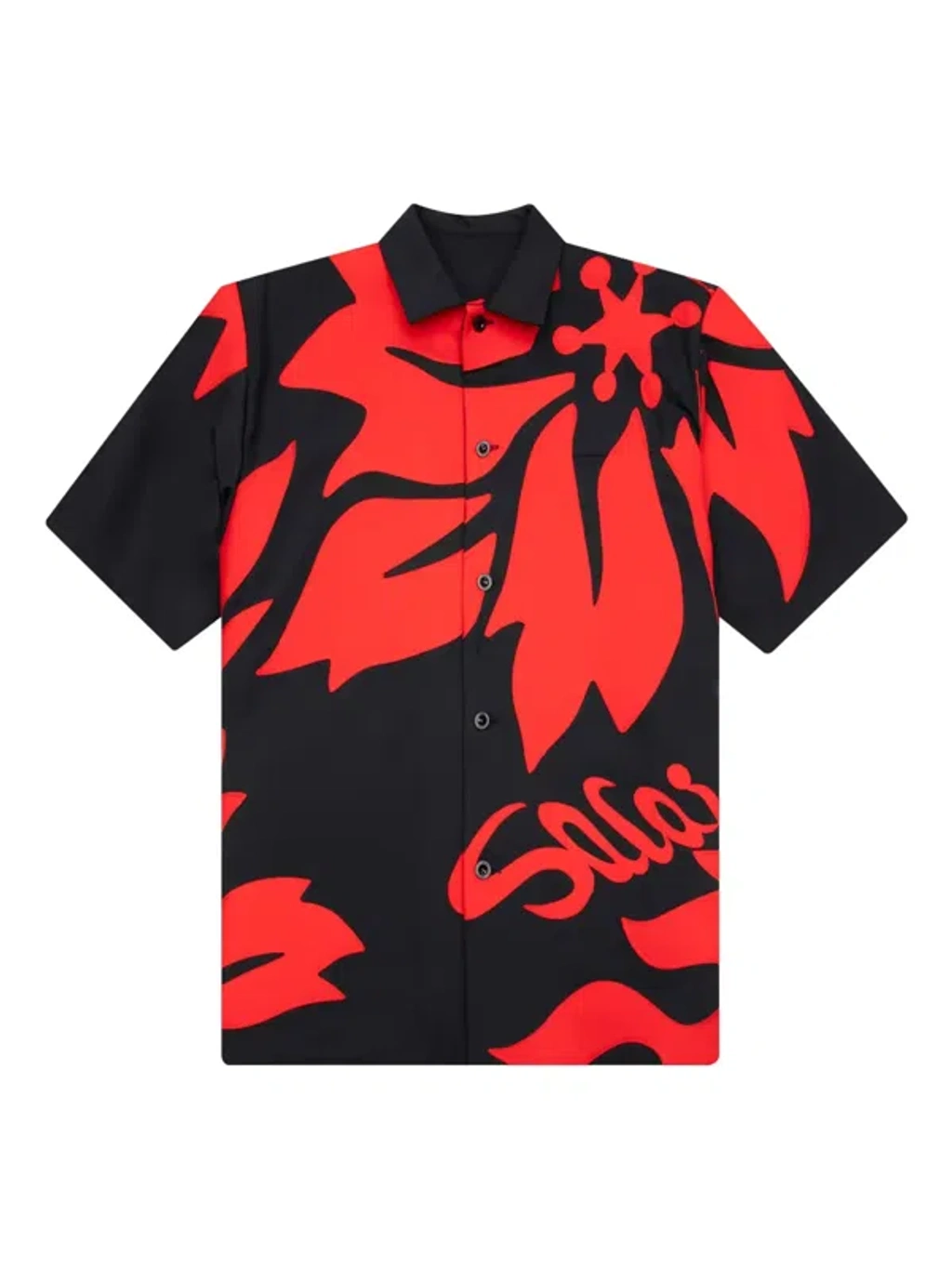 Sacai Floral Button-down Shirt In Black | ModeSens
